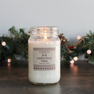 Winter Candle//Christmas Candle//Soy Candle//Choose Your Scent//16 oz Candle/Half Pint Mason Jar Candle//Gift Candle//Sweater Candle image 9