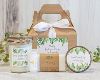 Tropical Bridesmaid Proposal Box / Will You Be my Bridesmaid / Destination Wedding Gifts / Bachelorette Party Gift Box / Tropical Wedding