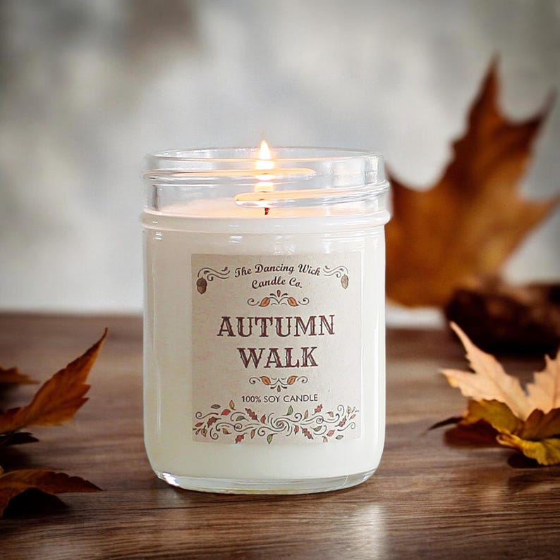 Juego de 3 velas de otoño / Juego de regalo con velas / Decoración de otoño / Juego de velas de otoño más vendido / Velas en frasco / Ideas para regalos de otoño / Velas de soja hechas a mano imagen 4