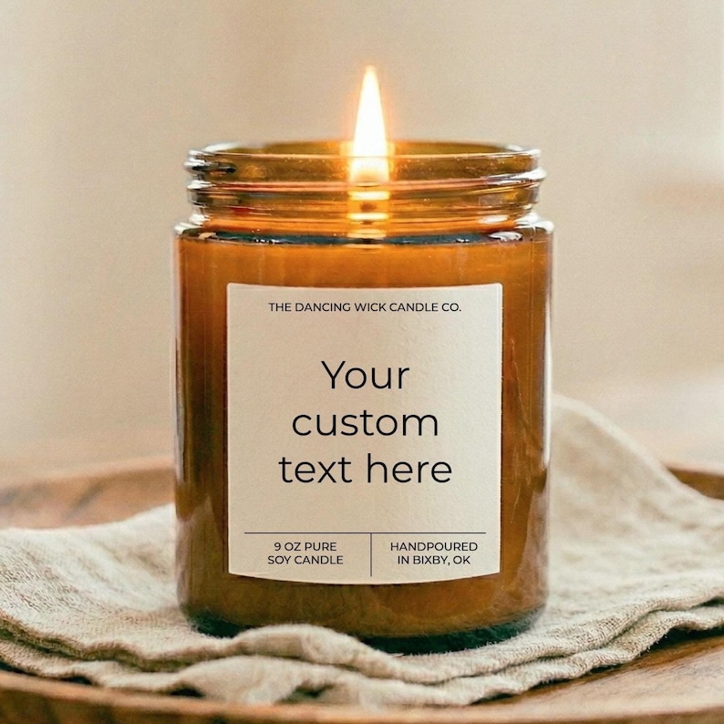 Custom Text Candle | Personalized Soy Candle | Create Your Own Label ...