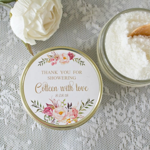 Bridal Shower Sugar Scrub Favor / 4 Oz Custom Sugar Scrub / Etsy