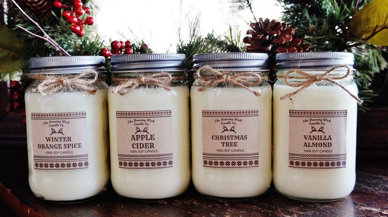 Soy Candle / 16 oz Candle / 8 oz Candle / Mason Jar Candle / Winter Candle / Holiday Sweater Candle / Christmas Candle image 9