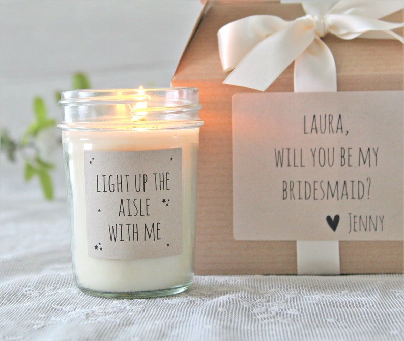 Bridesmaid Proposal Box / Maid Matron of Honor Proposal / Bridesmaid Gift / Light up the aisle with me / Personalized / Custom Wedding afbeelding 5