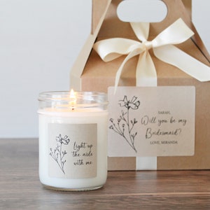 Bridesmaids Proposal Personalized Gift Boxes Will You Be My Bridesmaid Box Set Maid - Matron of Honor Proposal Light up the aisle with me Candle & box