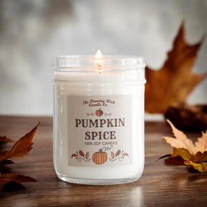 Juego de 3 velas de otoño / Juego de regalo con velas / Decoración de otoño / Juego de velas de otoño más vendido / Velas en frasco / Ideas para regalos de otoño / Velas de soja hechas a mano imagen 3