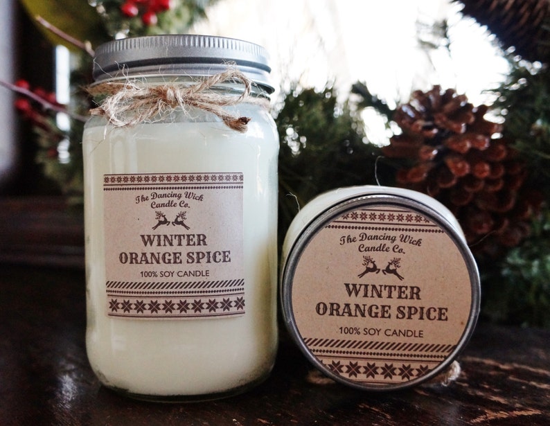 Winter Candle//Christmas Candle//Soy Candle//Choose Your Scent//16 oz Candle/Half Pint Mason Jar Candle//Gift Candle//Sweater Candle image 8