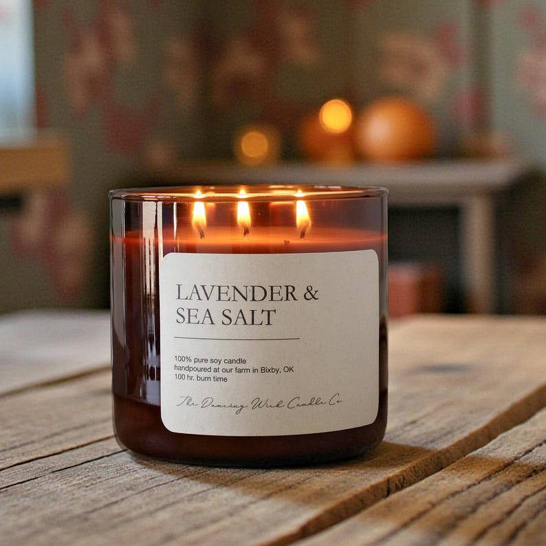 Soy 3 wick Candle / Strong Scented / Gift for Him / Hygge/ Hand Poured / Coffee Candle Book Candle / New Home Gift / Lavender Hostess Gift image 1