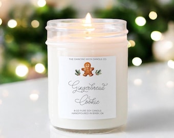 Gingerbread Cookie Soy Candle | Handpoured Christmas Scent | Holiday Bakery Scented Candle | Cozy Winter Gift | Stocking Stuffer