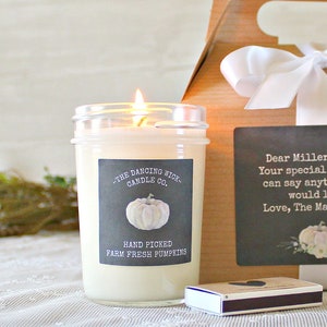 Fall Gifts / Thanksgiving Gift / Hostess Gift / Housewarming Gift / 8 oz candle & Sugar Scrub / Fall Candle Gift Set / Gift For Her / Autumn bild 2