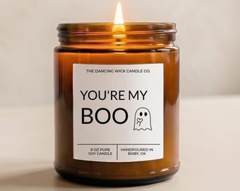 You’re My Boo Halloween Candle | Boo Basket Gift for Boyfriend or Girlfriend | Cute Ghost Decor