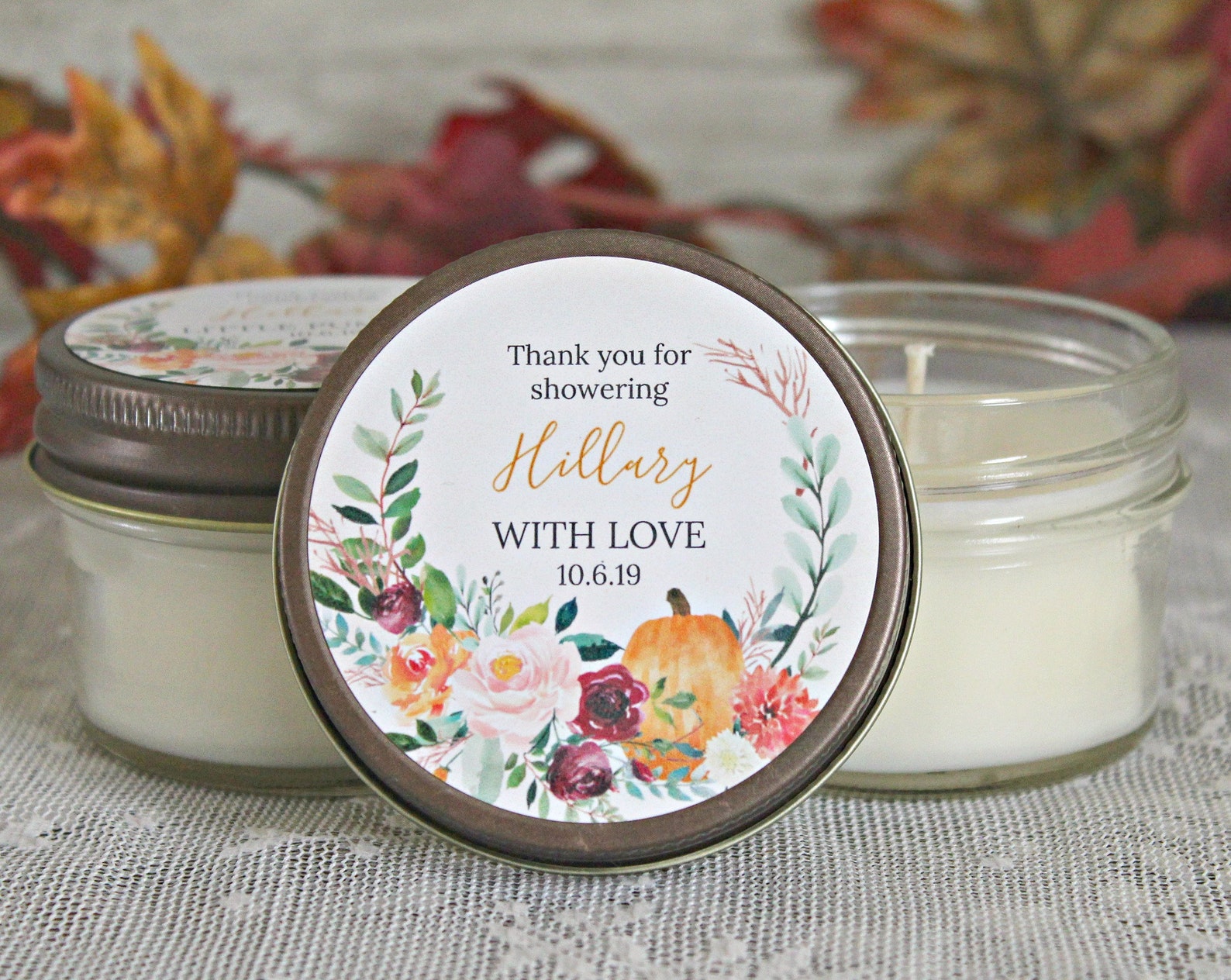 Fall Bridal Shower Favors / Set of 6 4 oz. Candle Favors / Etsy