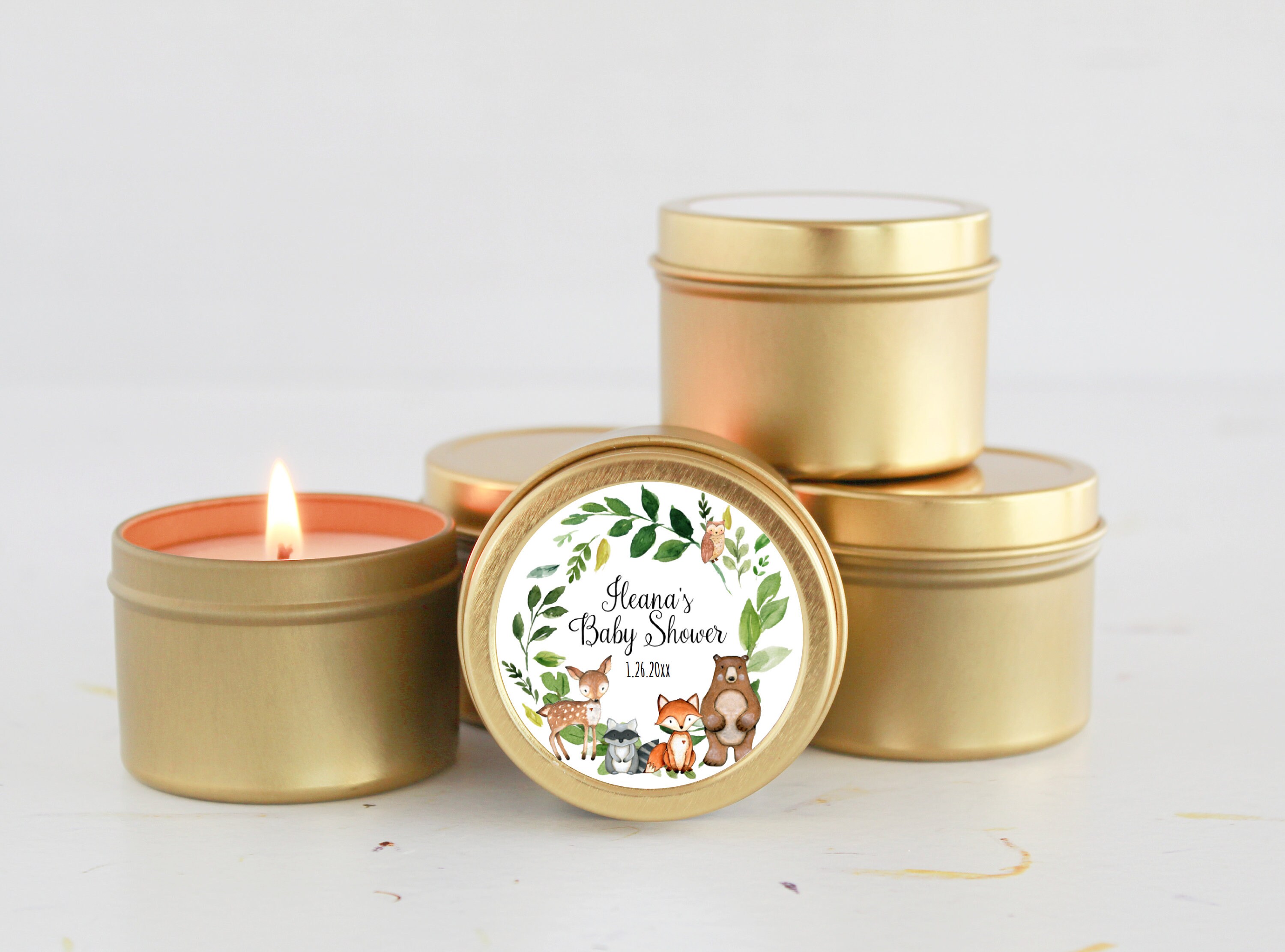 Woodland Baby Shower Favors / for Guests Bulk / Soy Candle Favors ...