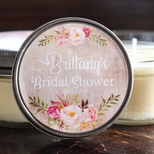 Blush and Gold Bridal Shower Favors / 4 Oz Candle Favors / Boho ...