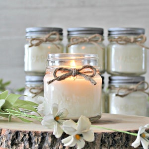 Set of 6 8 Oz Soy Mason Jar Candles / Soy Candles / Handpoured Candles /  Multiple Scents / Container Candles / Farmhouse Decor 