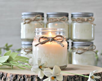 Set of 6 - 8 oz Soy Mason Jar candles / Soy Candles /  Handpoured Candles / Multiple Scents / Container CandleS / Farmhouse Decor