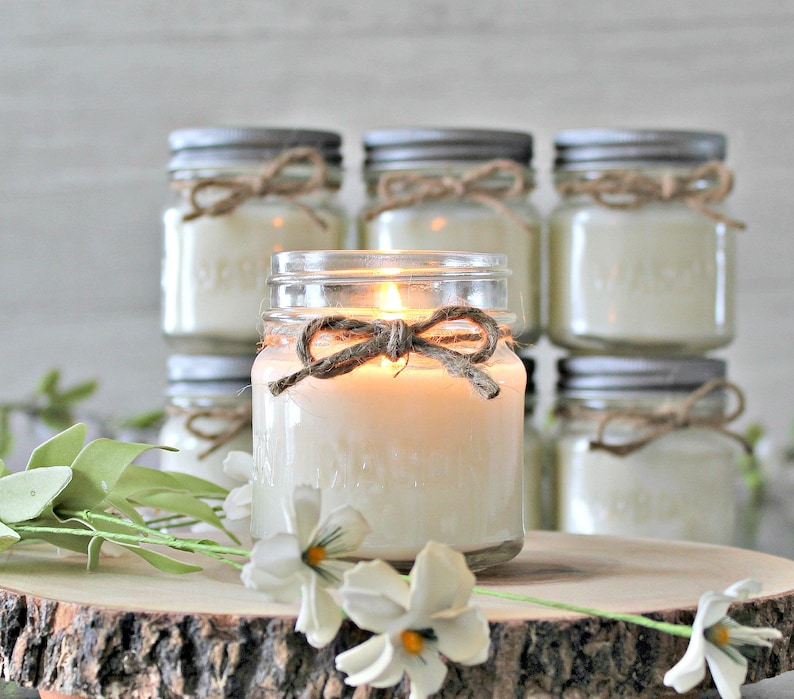 Set of 6 8 oz Soy Mason Jar candles / Soy Candles / Etsy