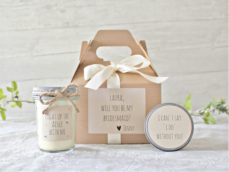 Bridesmaid Proposal Box / Maid Matron of Honor Proposal / Bridesmaid Gift / Light up the aisle with me / Personalized / Custom Wedding Small Spa Set w/ Box