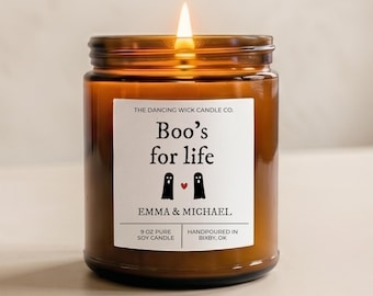 Boos for Life Personalized Halloween Candle | You’re My Boo Gift for Couples & Best Friends | Fall Scented Candle