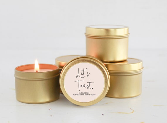 Let's Toast / Bridesmaid Proposal Gift / Strawberries & Champagne Candle / Small Bridesmaid Gift / Smells like You're in the Bridal Party