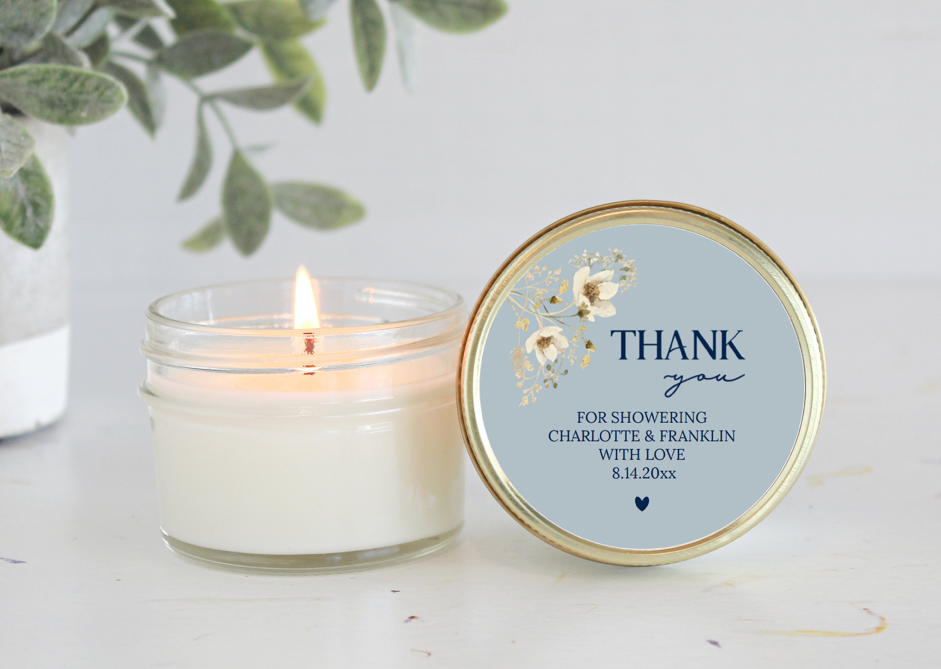 Something Blue Bridal Shower Favor Candles / Personalized 4 Oz. Soy ...