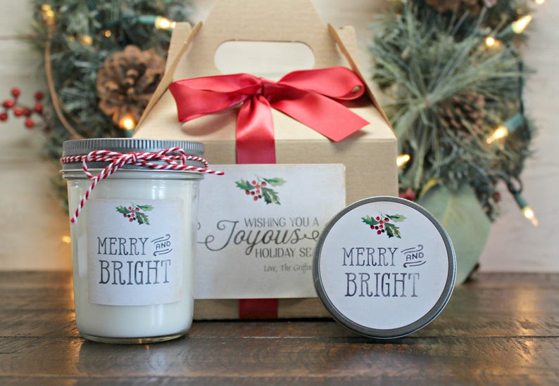 Christmas Gift Box / Christmas Candle / Spa Gift Set / Christmas Gift Hostess / Personalized Christmas Gift / Christmas Gift Set with Box image 2