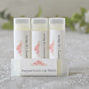 Lip Balm / Chapstick / Natural Chapstick / Natural Lip Balm / Peppermint Chap Stick / Cherry Lip Balm / Beeswax / Moisturizing / Handmade