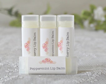 Lip Balm / Chapstick / Natural Chapstick / Natural Lip Balm / Peppermint Chap Stick / Cherry Lip Balm / Beeswax / Moisturizing / Handmade