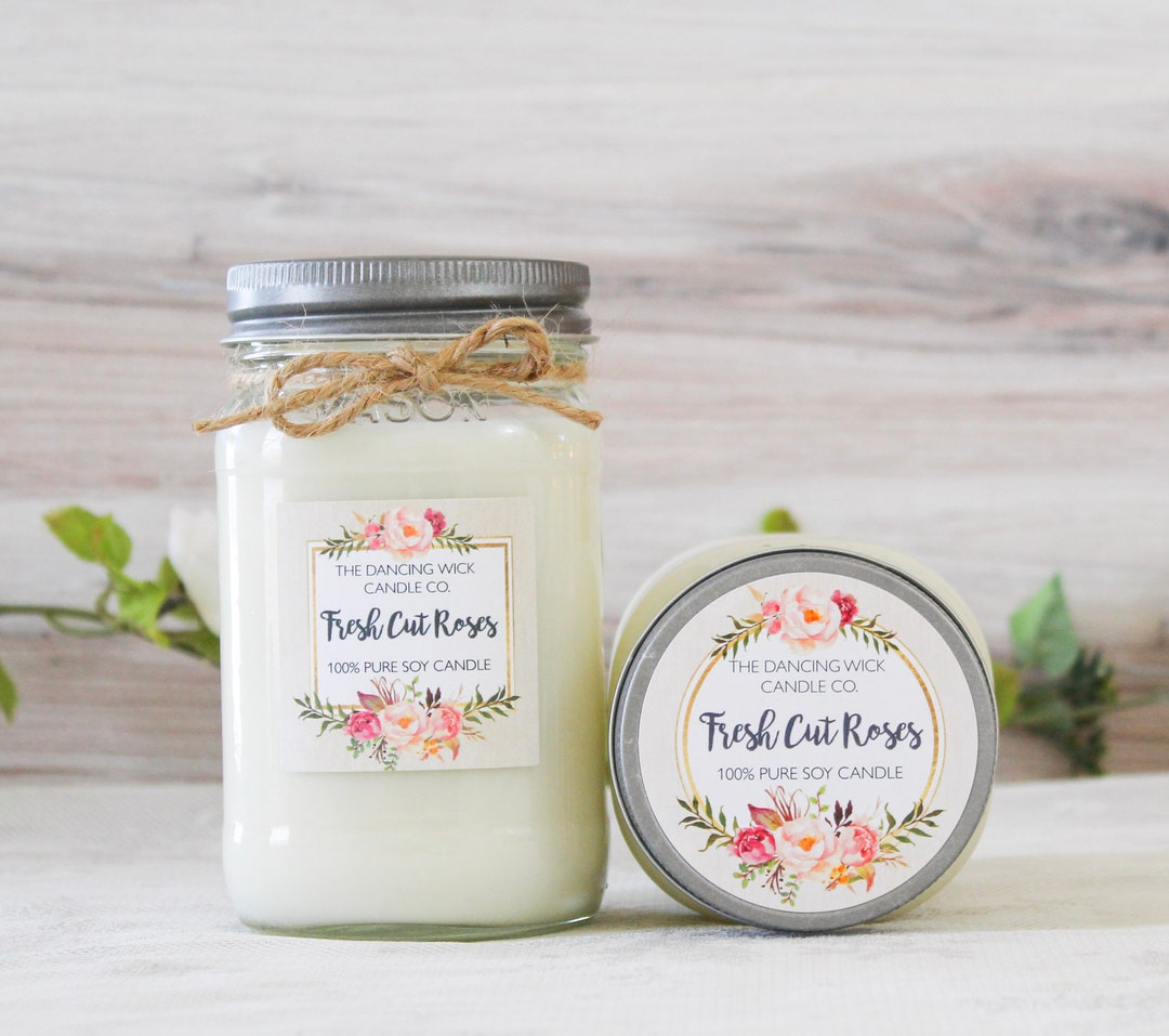 Fresh Cut Roses Soy Wax Candle / Scented Candle / Container Candle / 8 ...