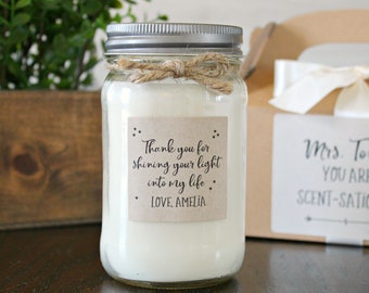 Thank you for shining your light in my life / 16 oz. Personalized Candle / Teacher Gift  Candle / Nurse Thank you gift / Gift for Friend