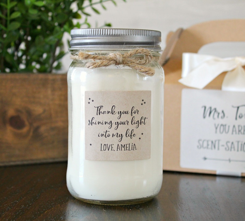 Thank you for shining your light in my life / 16 oz. Personalized Candle / Teacher Gift Candle / Nurse Thank you gift / Gift for Friend image 1