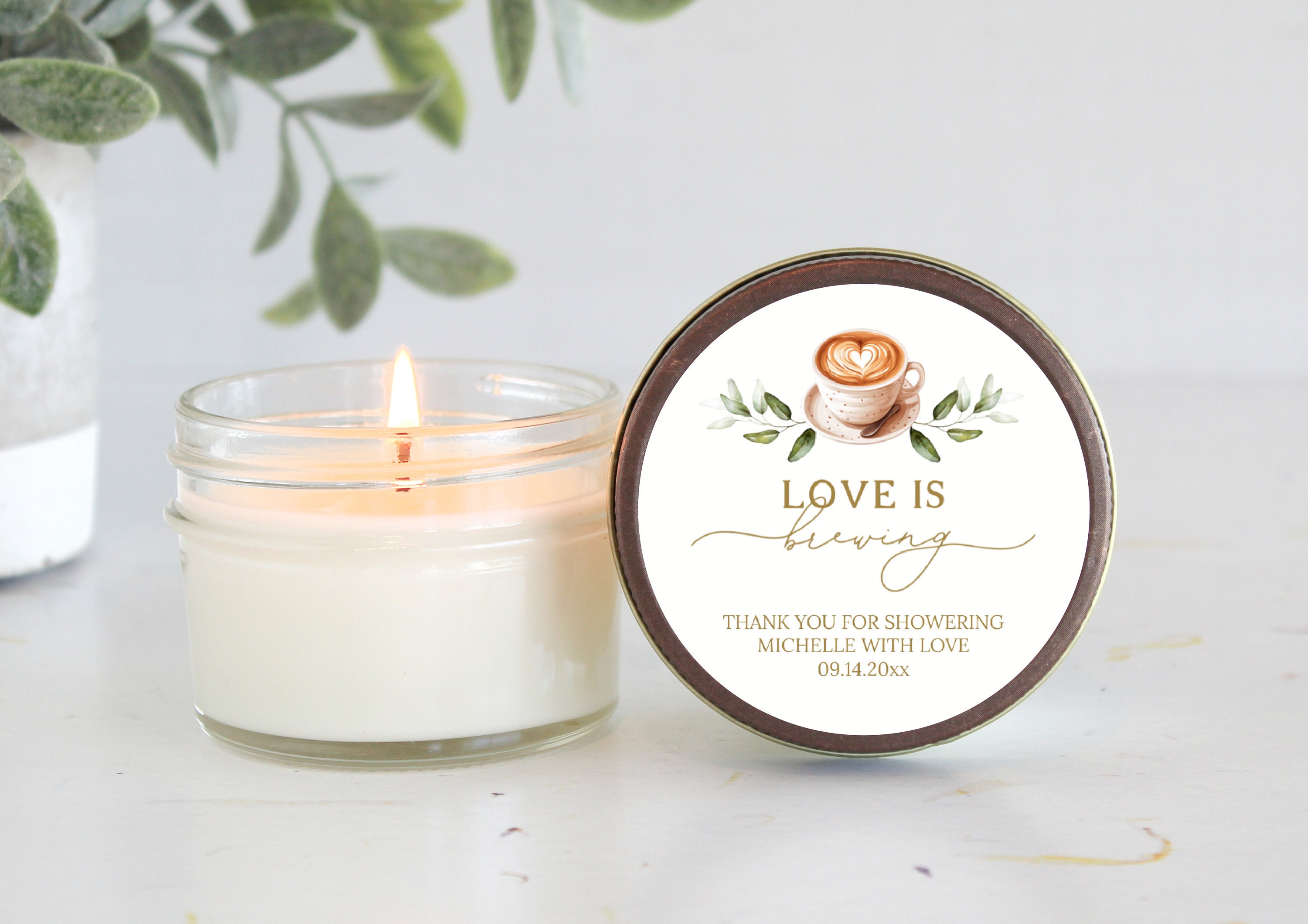 Love is Brewing / Candle Favors / Bridal Shower Favors / Personalized 4 ...