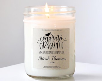 Congrats Graduate Candle | Graduation Gift | Personalized Grad Gift | Class of 2026 | Custom Name Candle | High School College Grad
