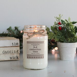 Winter Candle//Christmas Candle//Soy Candle//Choose Your Scent//16 oz Candle/Half Pint Mason Jar Candle//Gift Candle//Sweater Candle image 10