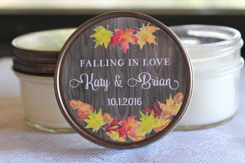 Personalized 4oz Wedding Favor Candles / Autumn Wedding Favor Etsy