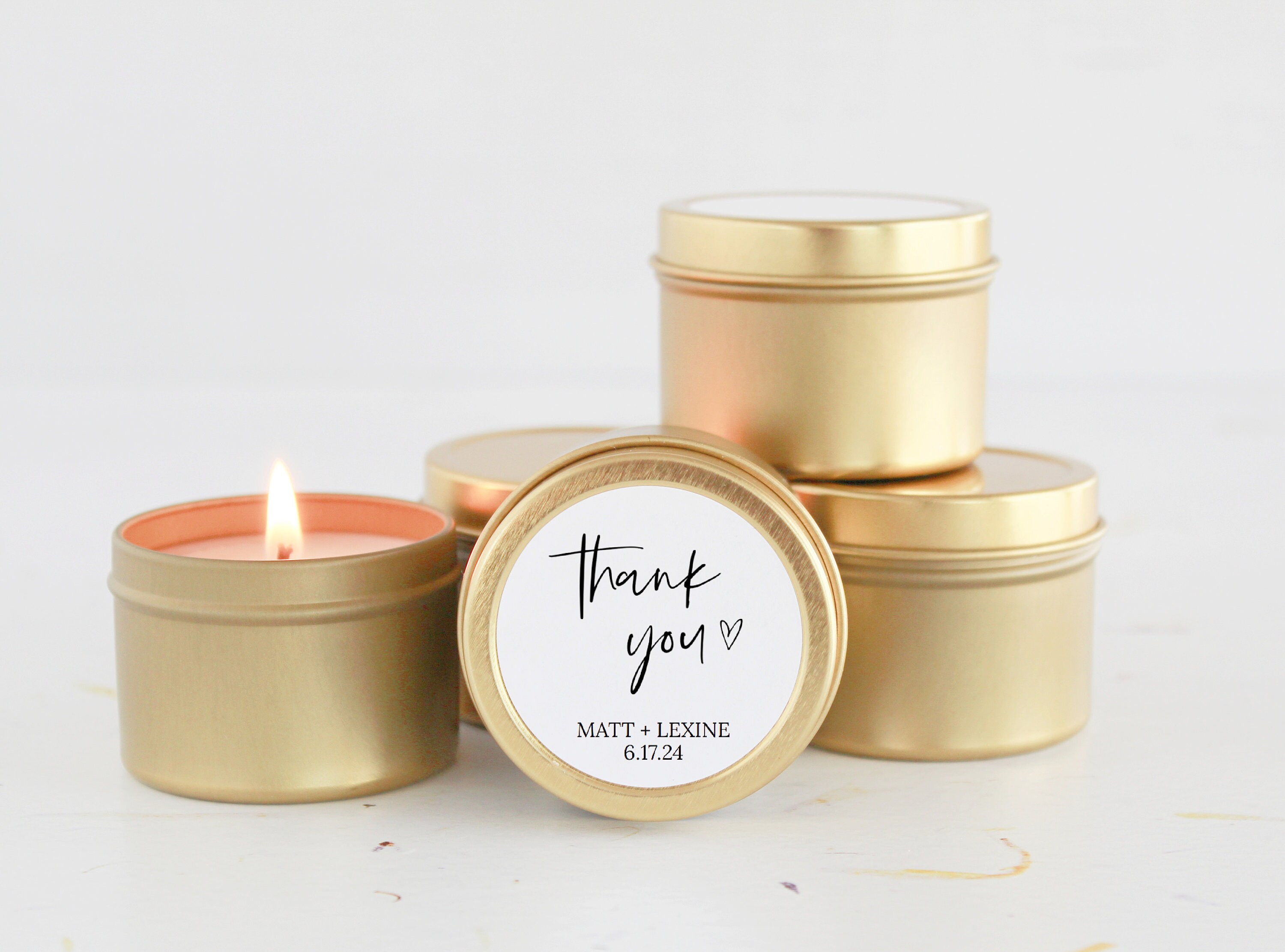 Personalized Tin Candle Favors