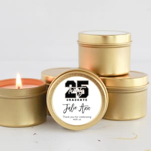 Graduation Party Favors / For Guests in Bulk / Set of 10 Soy Candles / Personalized Candle Favors / 2025 Graduation Party / College Grad