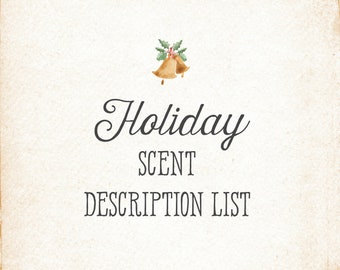 Scent Description list / Not Intended for Purchase / For Informational purposes only