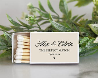 Wedding Personalized Match Boxes / Bulk Set of 10 / Bridal Shower Favors For Guests / Reception Favors / Engagement Party Favors Anniversary