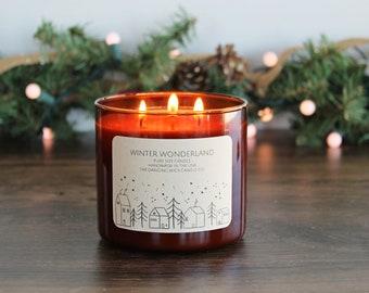 3 Wick Strong Scented candle / Pure Soy  / Cozy Decor / Hand Poured /  Christmas Candle  / Gift for Her / Gift For Him / Valentines Day