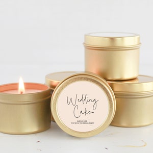 Bulk Bridesmaid Proposal Gift /  Wedding Cake Candle /  Small Bridesmaid Gift / Smells like You're in the Bridal Party / Maid of Honor Gift