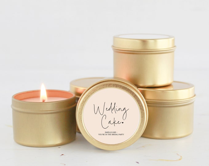 Bulk Bridesmaid Proposal Gift /  Wedding Cake Candle /  Small Bridesmaid Gift / Smells like You're in the Bridal Party / Maid of Honor Gift