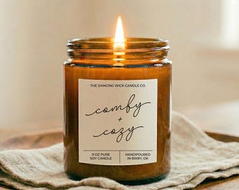 Comfy + Cozy Soy Candle, Fall Candle, Gift for Introvert, Housewarming Gift, Self Care Gift for Best Friend, Hostess Gift