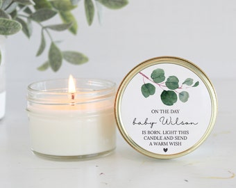 Greenery Baby Shower Poem Candle Favor / 4oz Candle Favors / Gender Neutral Baby Shower / Personalized Favor / Baby Shower Favors