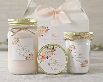 Mother's Day Gift Basket//Spa Gift Set//Candle Gift Set//Personalized Mother's Day Gift//Choose Your Scent//Floral Mother's Day Gift