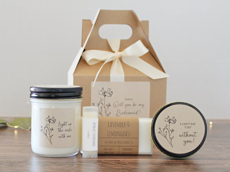 Bridesmaids Proposal Personalized Gift Boxes Will You Be My Bridesmaid Box Set Maid - Matron of Honor Proposal Light up the aisle with me Large Spa Set w/ Box