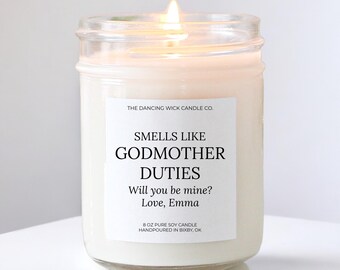 Godmother Proposal Candle, Will You Be My Godmother Gift, Personalized Candle From Baby, Gifts for Baptism