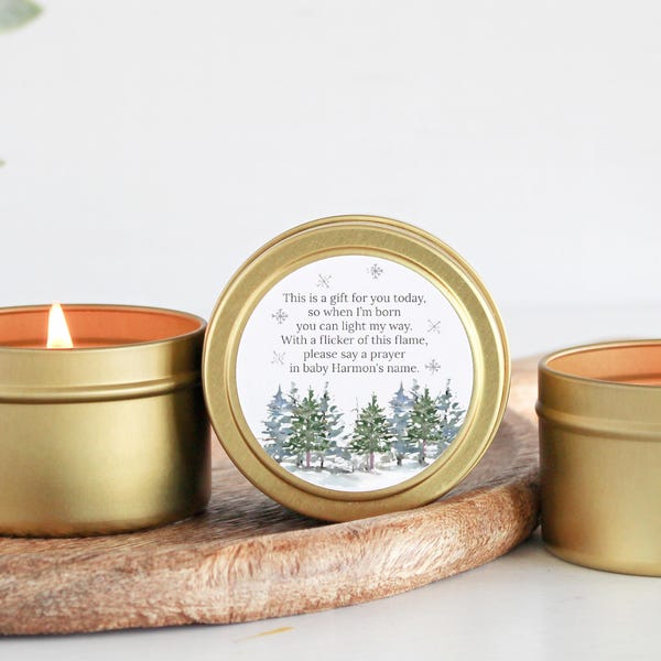 Baby it's Cold Outside Baby Shower / Candle Favors / For Guests in Bulk / Winter Shower / Christmas Baby / Poem Favor