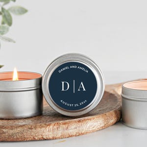 Personalized Wedding Favor Candles: Custom Monogram Soy Candle Gift ...