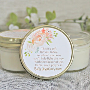 Floral Baby Shower Candle Favors / 4 oz Candle Favors /  Girl Baby Shower / Personalized Favor / Baby Shower Gift / Poem Favor