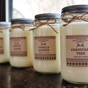 Soy Candle / 16 oz Candle / 8 oz Candle / Mason Jar Candle / Winter Candle / Holiday Sweater Candle / Christmas Candle image 10